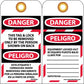 NMC DANGER - DO NOT OPERATE Tag - [Pack of 25] 3 in. x 6 in. Vinyl, Bilingual Danger Tag with Grommet, White/Black Text on Red/White Base - New England Safety Supply