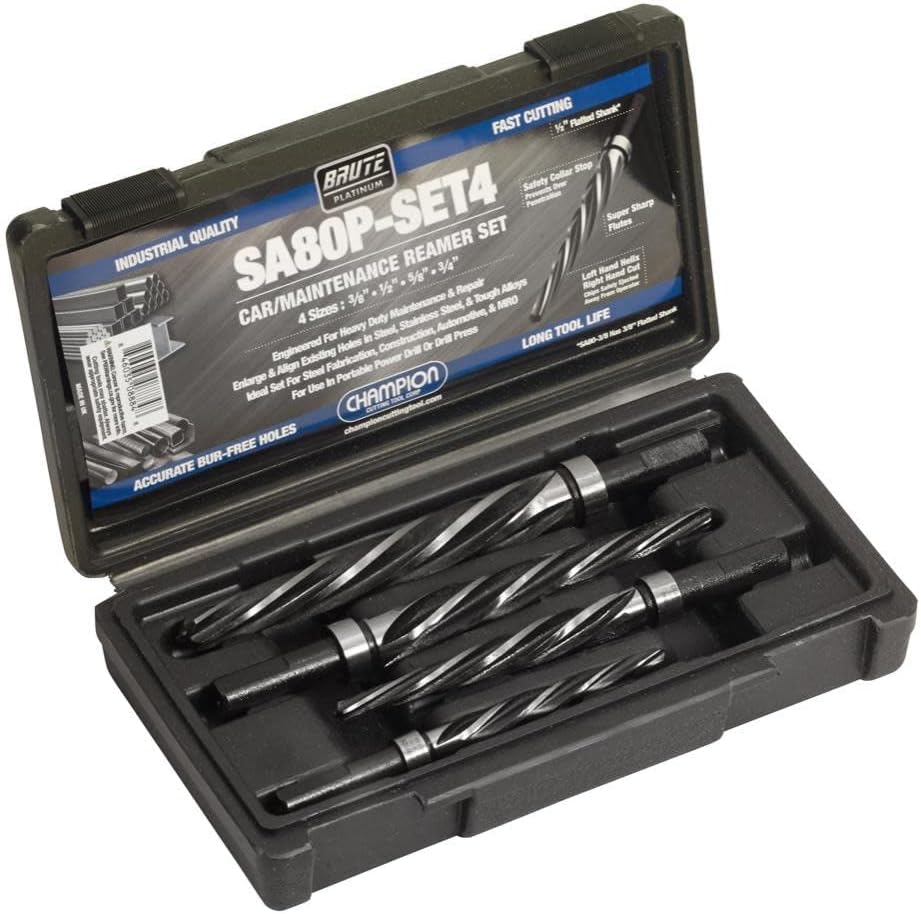 Champion SA80P-SET-4 Brute Platinum HSS Maintenance Reamer 4 Piece Set (3/8", 1/2", 5/8", 3/4")