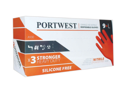 Portwest Orange HD Disposable Gloves (Box of 100) - New England Safety Supply