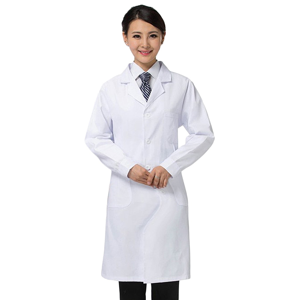 Unisex Long Sleeves Nurse Doctor White Lab Coat - New England Safety Supply