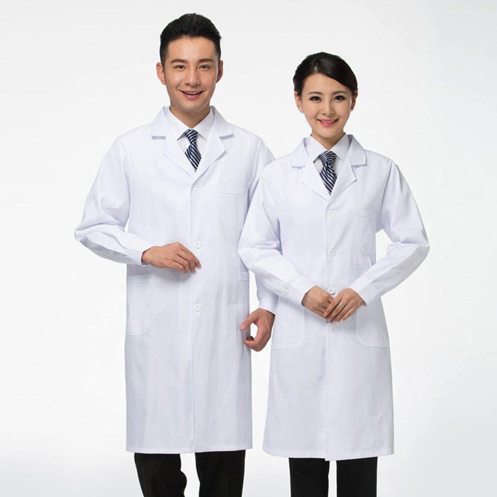 Unisex Long Sleeves Nurse Doctor White Lab Coat - New England Safety Supply