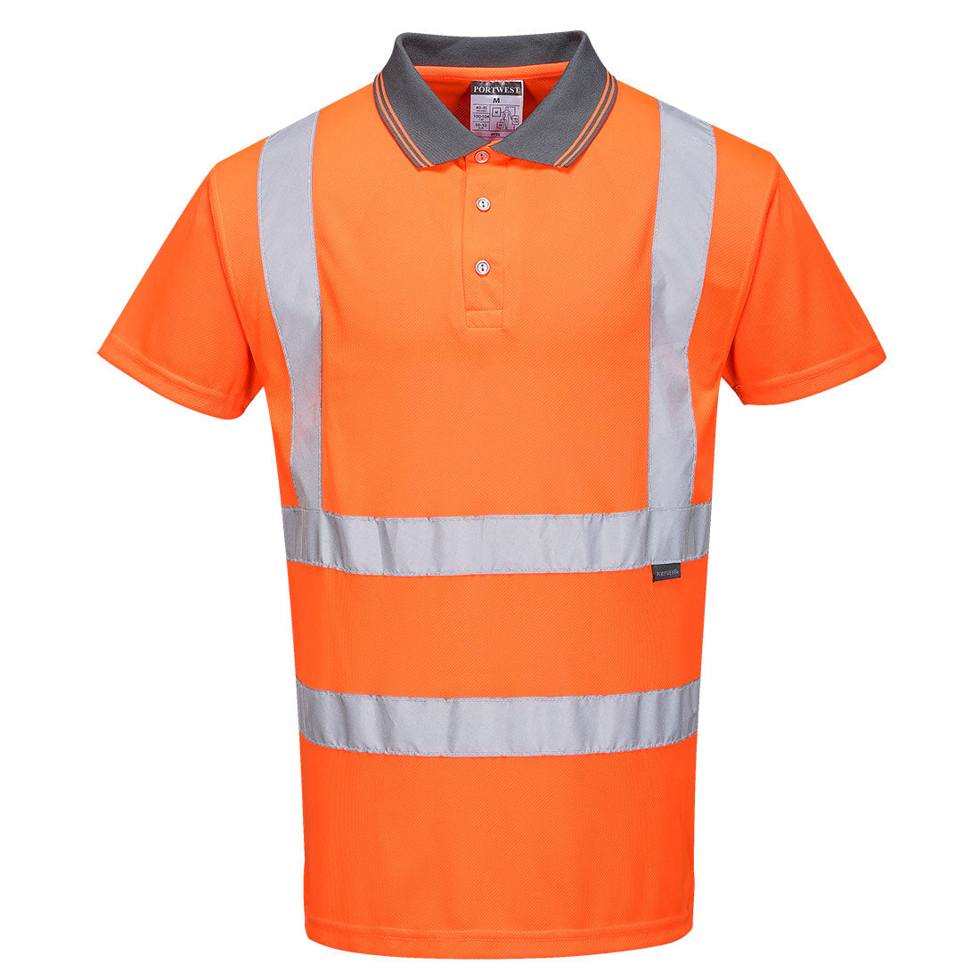 Portwest RT22 Hi-Vis Reflective Polyester Safety Work Short Sleeved Polo ANSI - New England Safety Supply