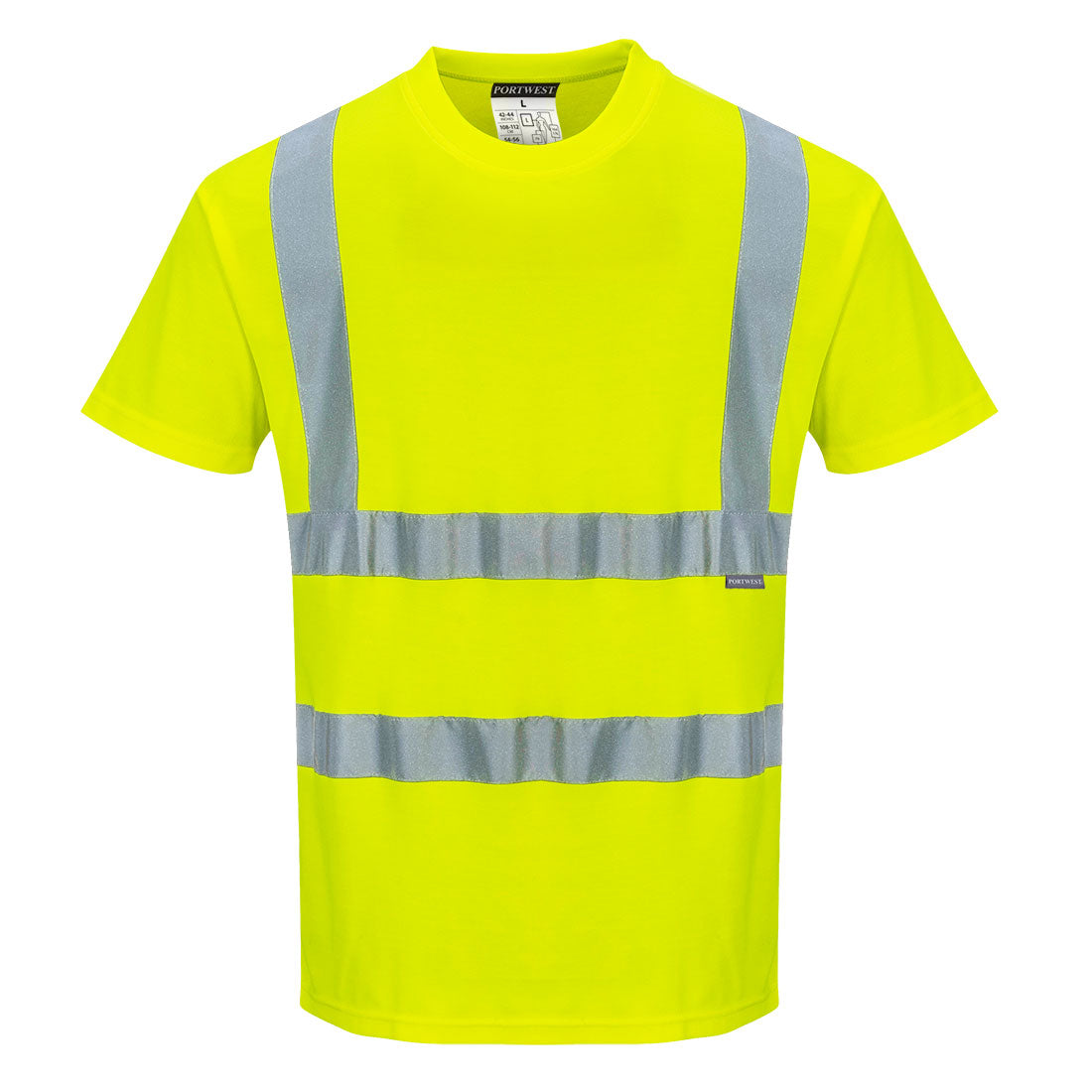 Portwest S170 Short Sleeve Cotton Safety T Shirt in Reflective Hi-Vis ANSI - New England Safety Supply