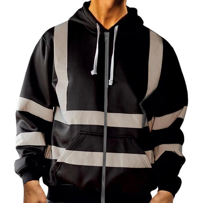 Men Workwear High Visibility Reflective Sweatshirt Hooded - New England Safety Supply