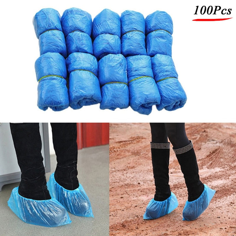 100Pcs Shoe Covers - Disposable Hygienic Boot Cover for Household, Construction, Workplace, Indoor Carpet Floor Protection - New England Safety Supply