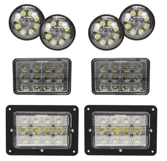 Tiger LED 8-Light Flood/Spot and Flood Tractor Light Kit — 336 Watts (Combined), 4 Lights with 12 LEDs/4 Lights with 11 LEDs, 22,800 Total Combined Lumens, Model# CASEKIT5 - New England Safety Supply