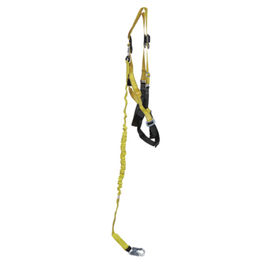 Qualcraft Guardian Fall Protection Contractor Kit - High-Visibility Yellow/Black, Safety Harness with Shock Lanyard - New England Safety Supply