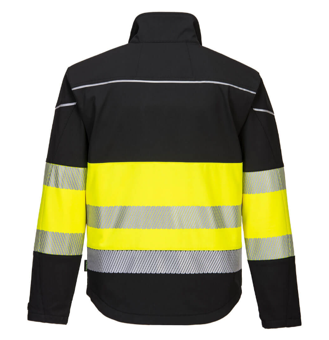 Hi-Vis Class 1 Softshell Jacket Black/Yellow - New England Safety Supply