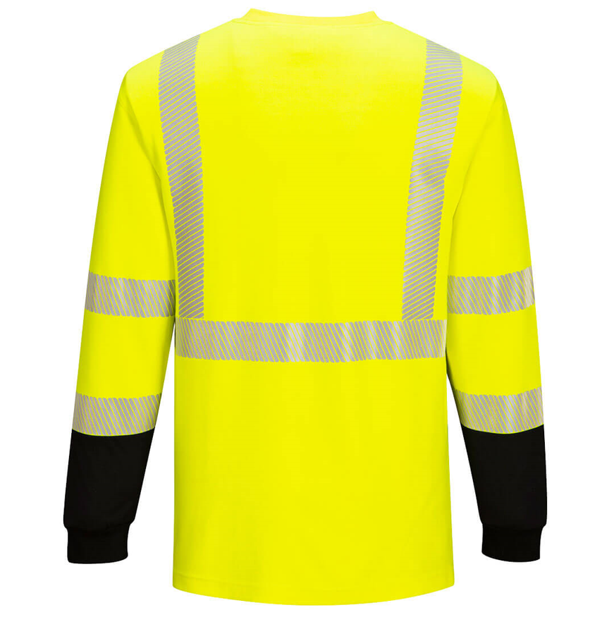 Flame Resistant Hi-Vis 2-Tone Crew Yellow/Black FR709 - New England Safety Supply