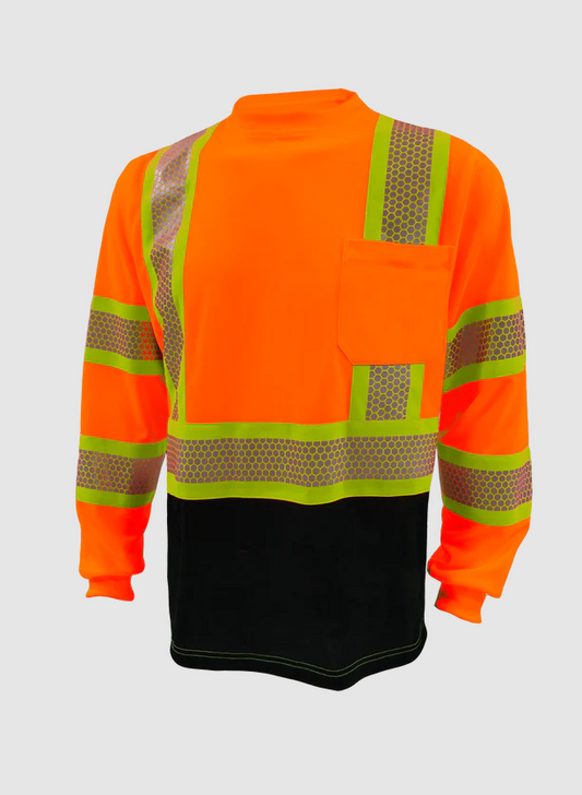 Work Force Class 3 Orange Reflective Long Sleeve Honey Comb - New England Safety Supply