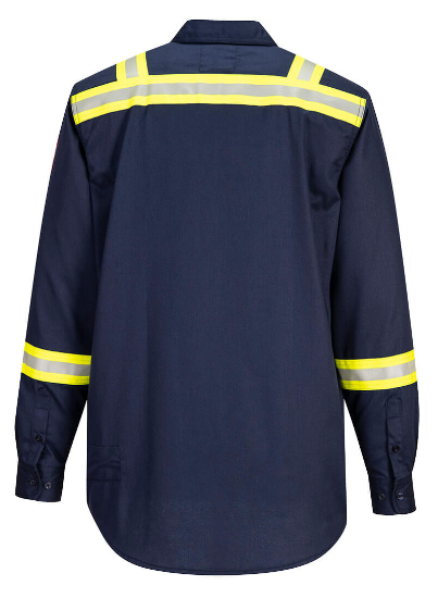 FR706 - Bizflame 88/12 FR Taped Shirt Navy - New England Safety Supply