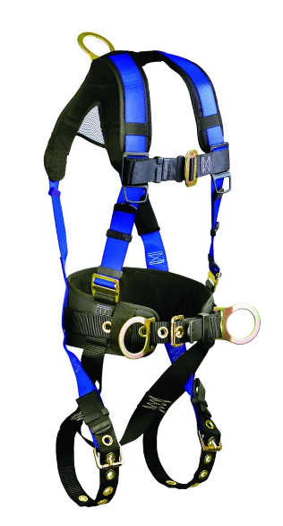 FallTech 7073BSM, Contractor Plus Belted Body Harness, 3 D-Rings, Buckle Legs and Chest - New England Safety Supply