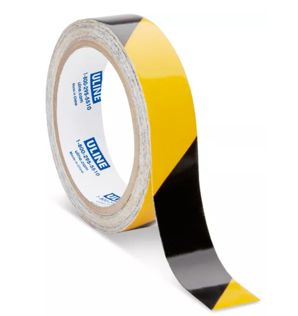 Black/Yellow Reflective Tape - 1" x 10 yds (10 rolls) - New England Safety Supply