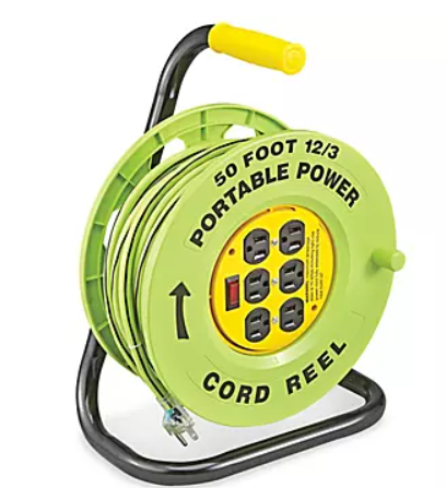 Heavy Duty Extension Cord and Reel - 50' - New England Safety Supply