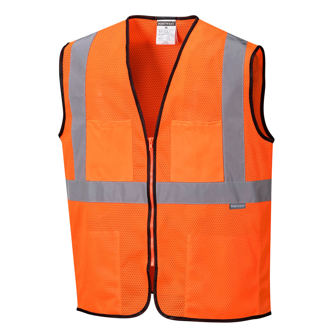 Portwest US380 Tampa Hi-Vis Reflective Safety Work Zipper Cooling Mesh Vest ANSI - New England Safety Supply