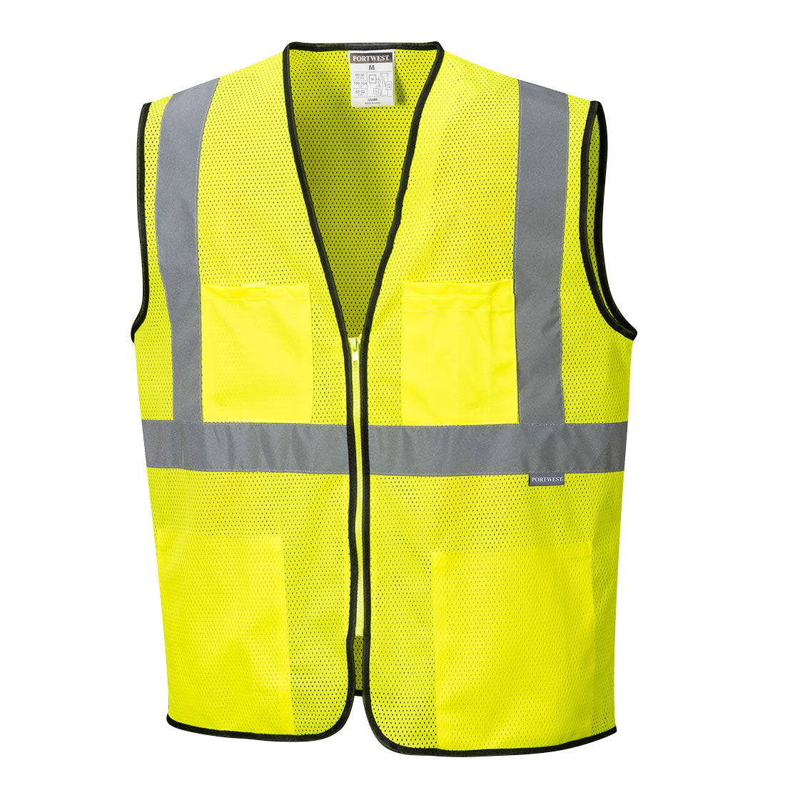 Portwest US380 Tampa Hi-Vis Reflective Safety Work Zipper Cooling Mesh Vest ANSI - New England Safety Supply