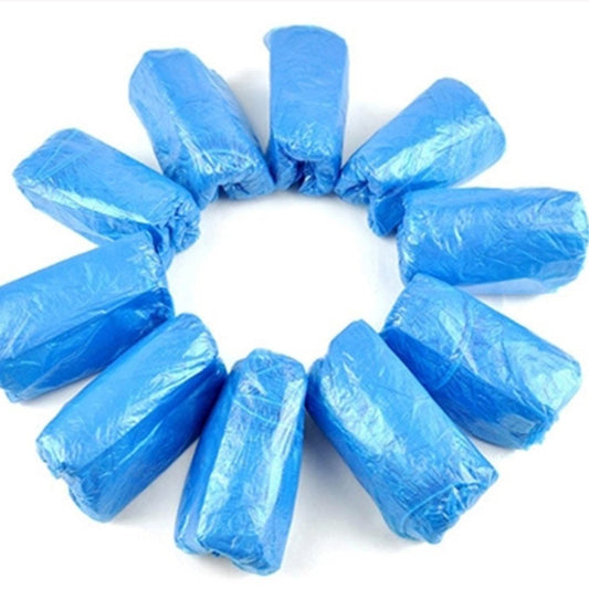 100Pcs Plastic Waterproof Disposable Shoe Covers - New England Safety Supply